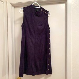 Dark Navy Suede Feel dress - knee length